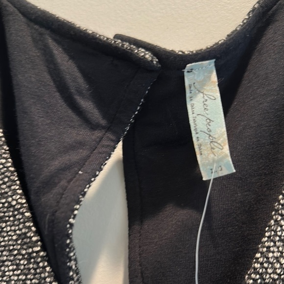 Free People Black and Gray Textured Dress - Picture 3 of 5